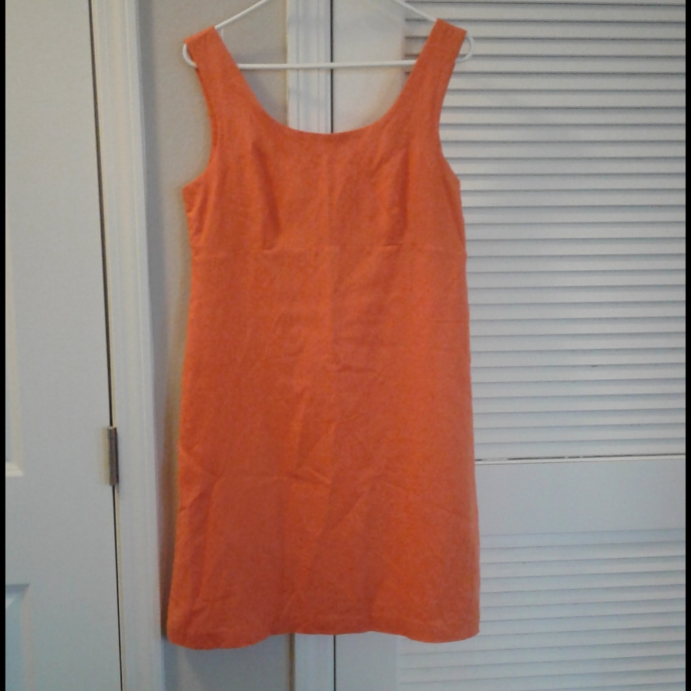 Laura Ashley orange linen blend slip dress, sz 10